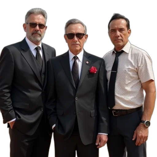 second, image, shows, same, three, men, now, more transparent PNG cut-out