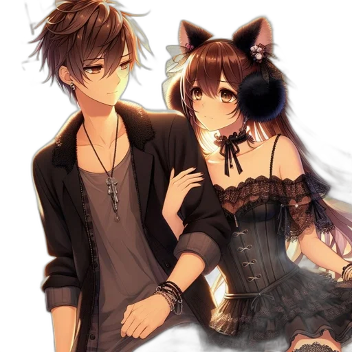 dress, anime, pixel art, fantasy art, concept art, dark, monochrome, two transparent PNG cut-out