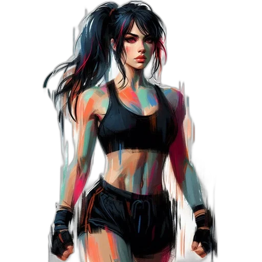 cyberpunk, concept art, comic book art, fantasy art, neon, dark, colorful, blue transparent PNG cut-out