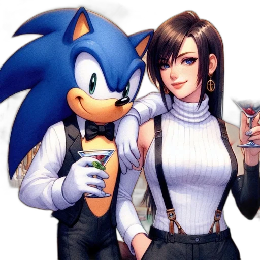 pixel art, concept art, anime, 3d render, blue, monochrome, sonic, hedgehog transparent PNG cut-out