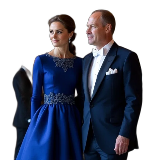 dress, crown, jewelry, blue, princess, madeleine, prince, albert transparent PNG cut-out