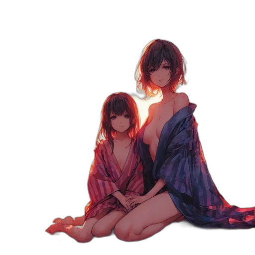 dress, umbrella, concept art, watercolor, pixel art, anime, fire, neon lights transparent PNG cut-out