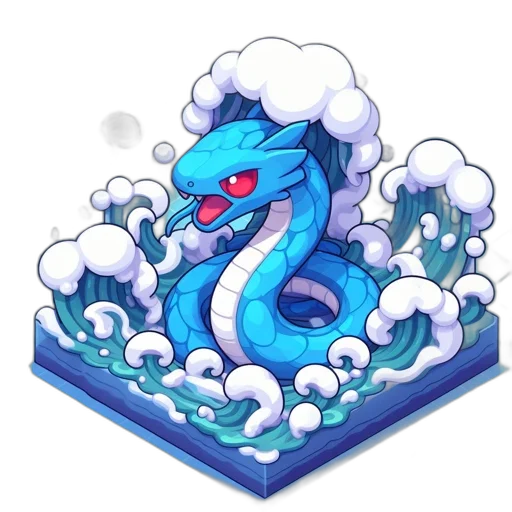 dragon, creature, staff, animal, pixel art, concept art, fantasy art, vaporwave transparent PNG cut-out