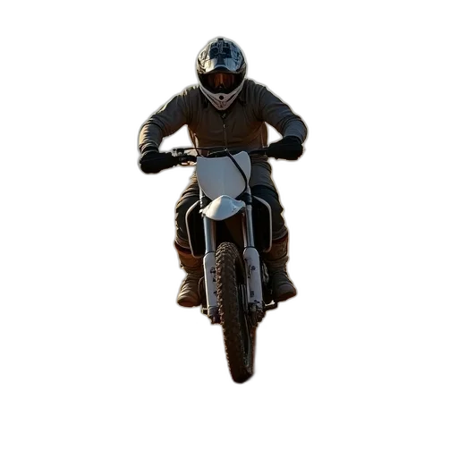 jacket, animal, 3d render, photorealistic, pixel art, concept art, motorcyclist, rides transparent PNG cut-out