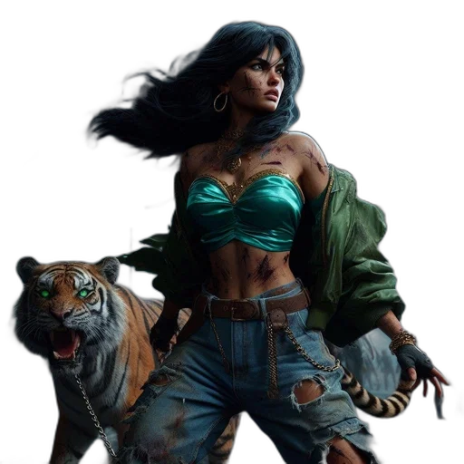 concept art, fantasy art, comic book art, cyberpunk, earth tones, green, dystopian, setting transparent PNG cut-out
