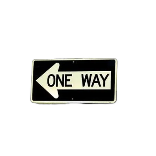 black, white, one, way, sign, arrow, pointing, left transparent PNG cut-out