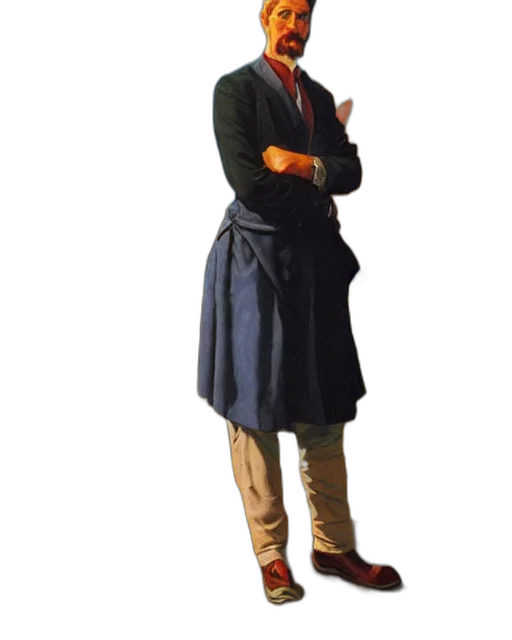 jacket, staff, dress, hat transparent PNG cut-out
