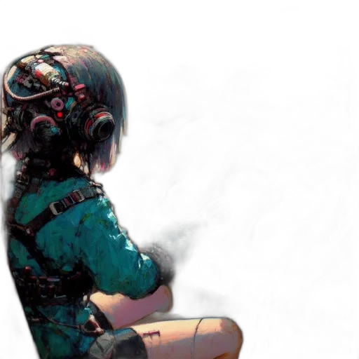 robot, mask, dress, face, cyberpunk, concept art, photorealistic, 3d render transparent PNG cut-out