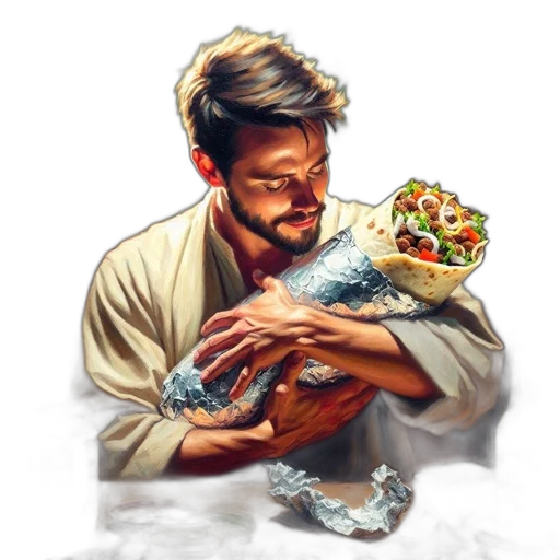 food, animal, creature, concept art, pixel art, watercolor, photorealistic, man transparent PNG cut-out