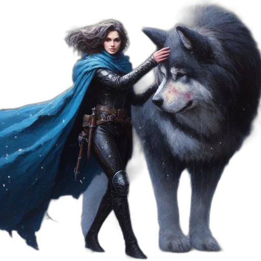 animal, fantasy art, concept art, comic book art, photorealistic, snow, snowy, forest transparent PNG cut-out