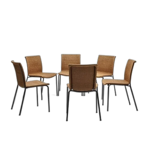 furniture, staff, 3d render, concept art, set, six, modern, chairs transparent PNG cut-out