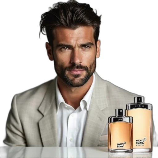 jacket, photorealistic, man, styled, hair, beard, wearing, light-colored transparent PNG cut-out