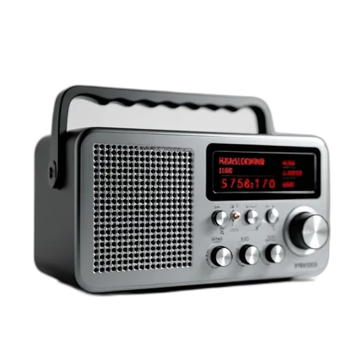 modern, sleek, compact, digital, radio, display, screen, buttons transparent PNG cut-out
