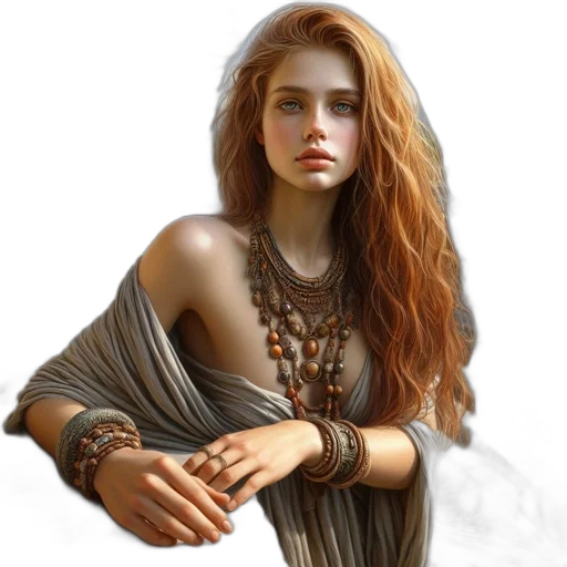 jewelry, dress, face, fantasy art, photorealistic, concept art, pixel art, fire transparent PNG cut-out