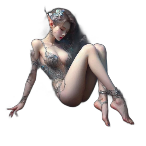 jewelry, dress, creature, robot, fantasy art, concept art, photorealistic, pixel art transparent PNG cut-out