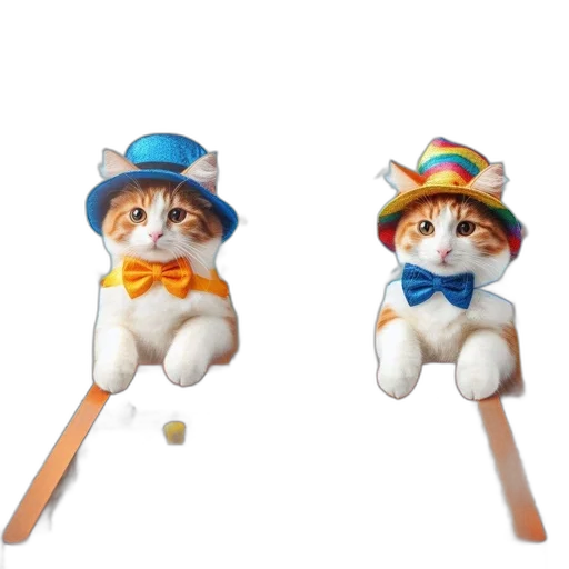 staff, hat, umbrella, jewelry, 3d render, concept art, two, feline transparent PNG cut-out