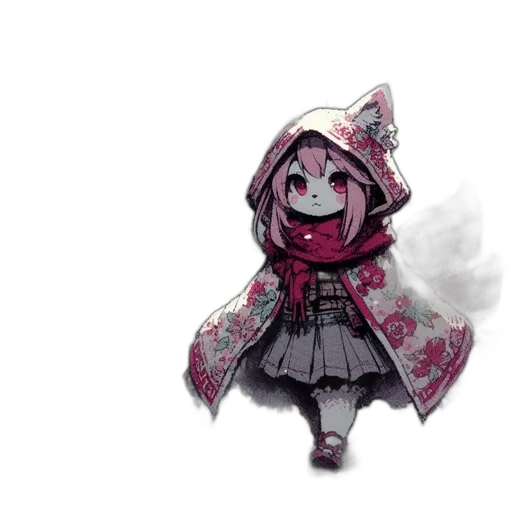 mask, dress, creature, weapon, concept art, pixel art, anime, watercolor transparent PNG cut-out
