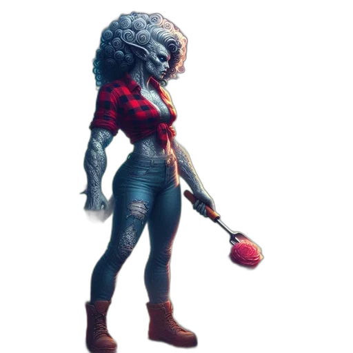 staff, creature, hair, mask, concept art, fantasy art, 3d render, pixel art transparent PNG cut-out
