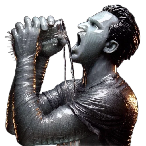 photorealistic, 3d render, concept art, underwater, outer space, intricately, detailed, sculpture transparent PNG cut-out