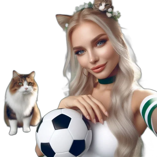 animal, fantasy art, photorealistic, anime, concept art, young, woman, long transparent PNG cut-out