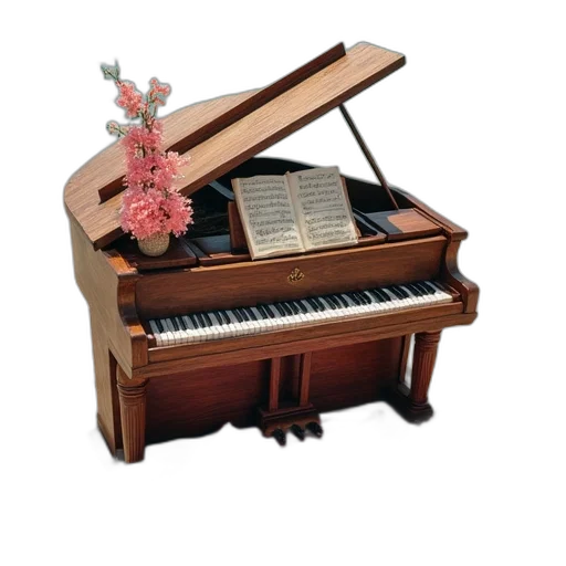 furniture, piano, music, notes transparent PNG cut-out