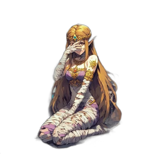 mask, dress, crown, creature, concept art, fantasy art, pixel art, anime transparent PNG cut-out