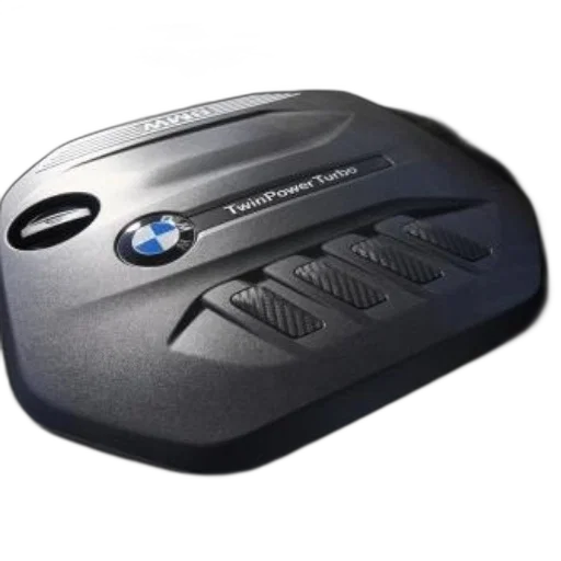 car, 3d render, close-up, bmw, engine, twinpower, turbo, logo transparent PNG cut-out