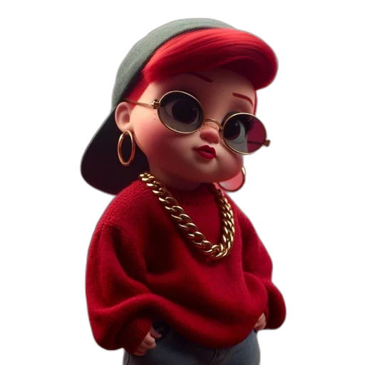 jacket, jewelry, hat, face, 3d render, cartoon, concept art, photorealistic transparent PNG cut-out