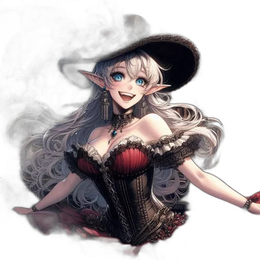 dress, staff, dragon, hat, fantasy art, concept art, pixel art, watercolor transparent PNG cut-out
