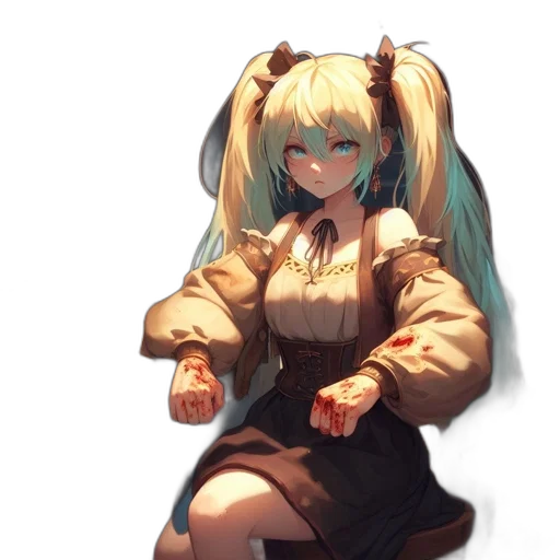 staff, dress, dragon, weapon, anime, concept art, pixel art, fantasy art transparent PNG cut-out