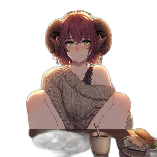 food, creature, dress, face, pixel art, anime, watercolor, fantasy art transparent PNG cut-out