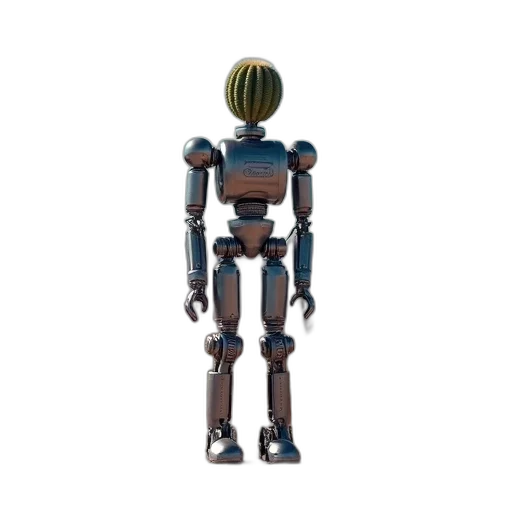 robot, staff, weapon, creature, 3d render, concept art, pixel art, fantasy art transparent PNG cut-out