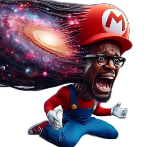 animal, creature, comic book art, concept art, fantasy art, pixel art, outer space, mario transparent PNG cut-out