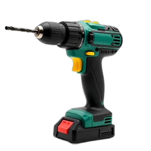 weapon, staff, robot, black, green, cordless, drill, grip transparent PNG cut-out