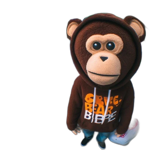 jacket, animal, creature, 3d render, concept art, anthropomorphic, monkey, doll transparent PNG cut-out