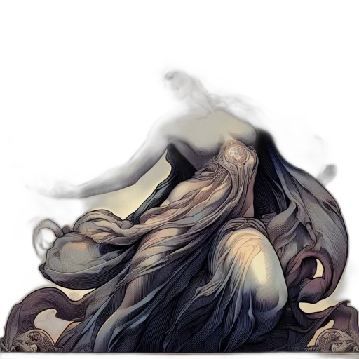 hair, mask, dragon, creature, fantasy art, concept art, photorealistic, watercolor transparent PNG cut-out
