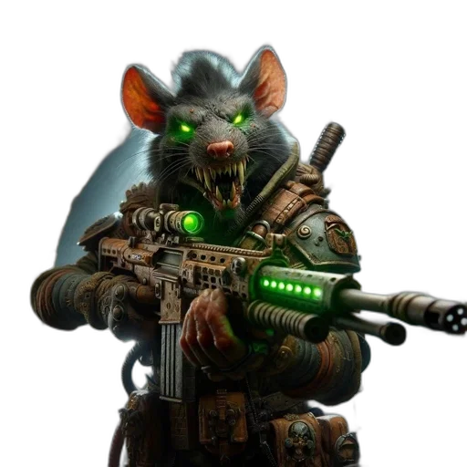 weapon, animal, creature, staff, concept art, cyberpunk, 3d render, fantasy art transparent PNG cut-out