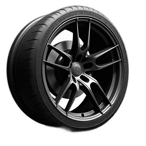 car, 3d render, photorealistic, close-up, image, wheel, black, rim transparent PNG cut-out