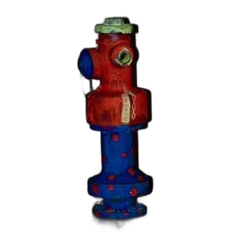 bottle, robot, 3d render, colorful, fire, hydrant, red, blue transparent PNG cut-out