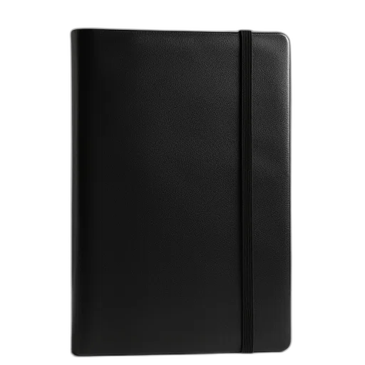 weapon, monochrome, front, view, black, leather, notebook, book transparent PNG cut-out