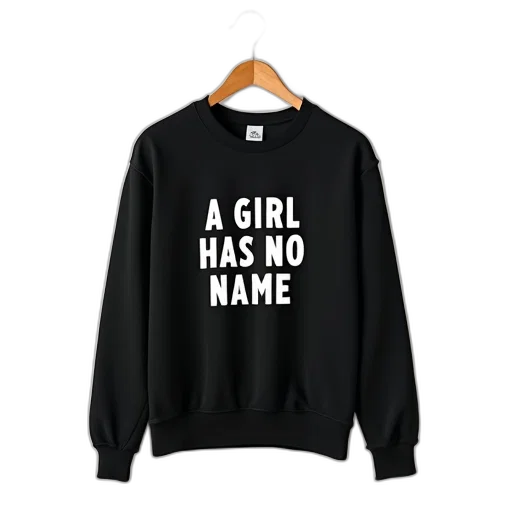 jacket, black, sweatshirt, white, graphic, design, reads, girl transparent PNG cut-out