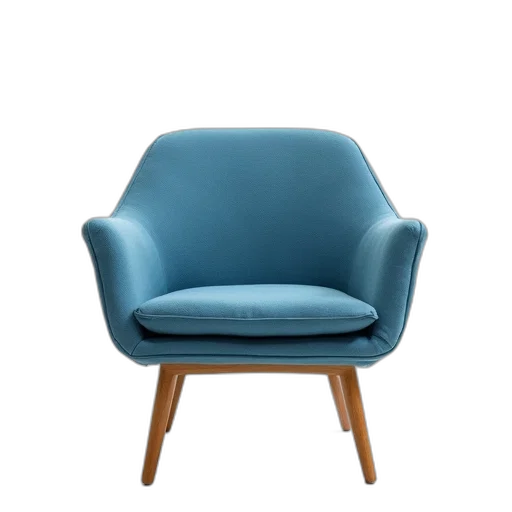 furniture, crown, 3d render, blue, second, image, close-up, chair transparent PNG cut-out