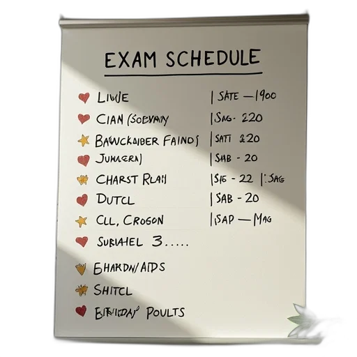 exam, schedule, 2018 transparent PNG cut-out