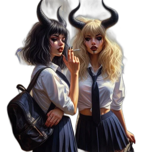 fantasy art, concept art, comic book art, photorealistic, neon lights, dark, monochrome, two transparent PNG cut-out