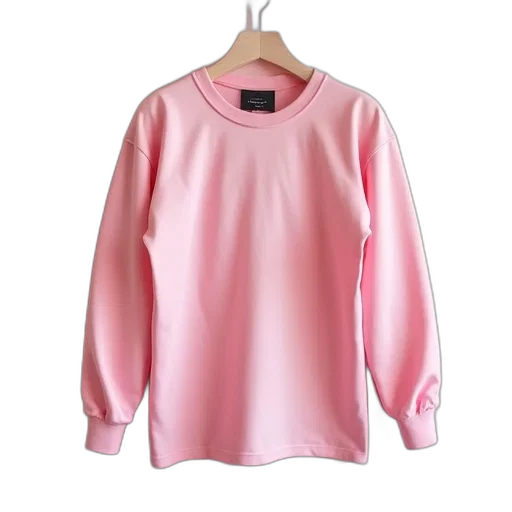 jacket, pastel, pink, long-sleeve, shirt, round, neckline, tag transparent PNG cut-out