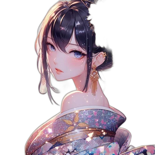 dress, jewelry, crown, staff, fantasy art, anime, concept art, watercolor transparent PNG cut-out