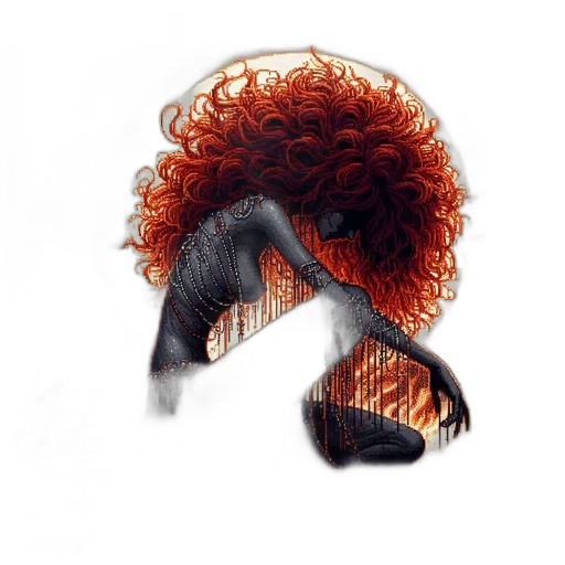 hair, mask, jacket, creature, watercolor, concept art, fantasy art, photorealistic transparent PNG cut-out