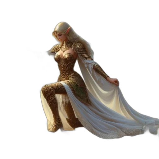 dress, sword, dragon, jewelry, concept art, fantasy art, 3d render, pixel art transparent PNG cut-out