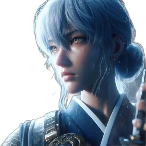 sword, face, staff, weapon, fantasy art, photorealistic, concept art, anime transparent PNG cut-out
