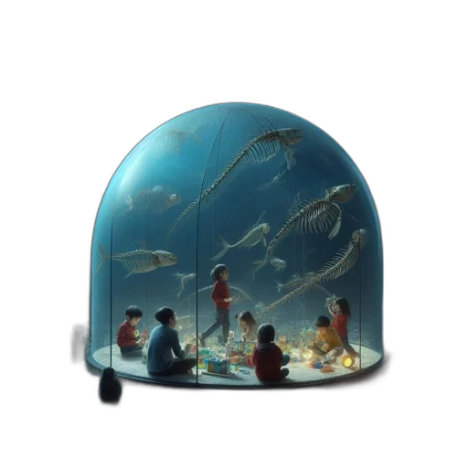umbrella, hat, furniture, concept art, 3d render, fantasy art, photorealistic, underwater transparent PNG cut-out